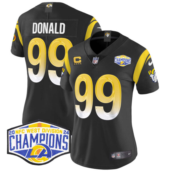 Women's Los Angeles Rams 2024 NFC West Division Champions Vapor Limited Jersey - All Stitched - Image 37