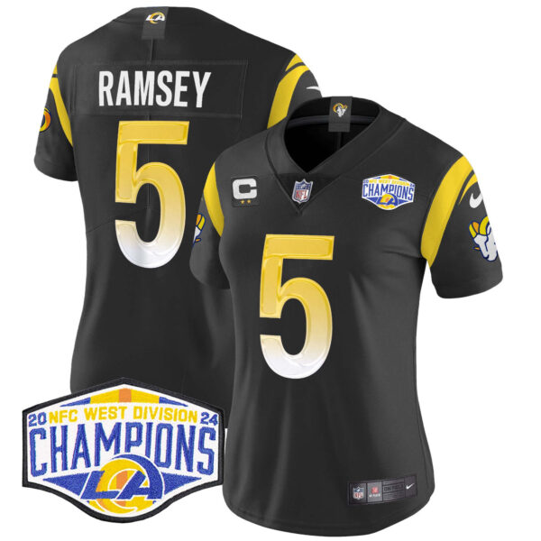 Women's Los Angeles Rams 2024 NFC West Division Champions Vapor Limited Jersey - All Stitched - Image 42