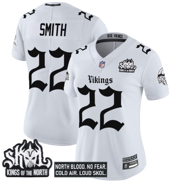 Women's Minnesota Vikings 'Gothic Norseblood Edition' Vapor Limited Jersey - All Stitched - Image 16