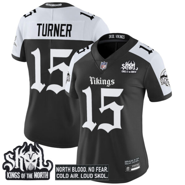 Women's Minnesota Vikings 'Gothic Norseblood Edition' Vapor Limited Jersey - All Stitched - Image 22