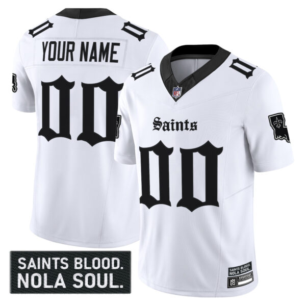 New Orleans Saints 'Gothic Vieux Carré Edition' Vapor Custom Jersey - All Stitched - Image 2