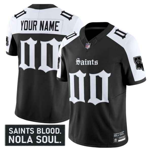 New Orleans Saints 'Gothic Vieux Carré Edition' Vapor Custom Jersey - All Stitched - Image 3