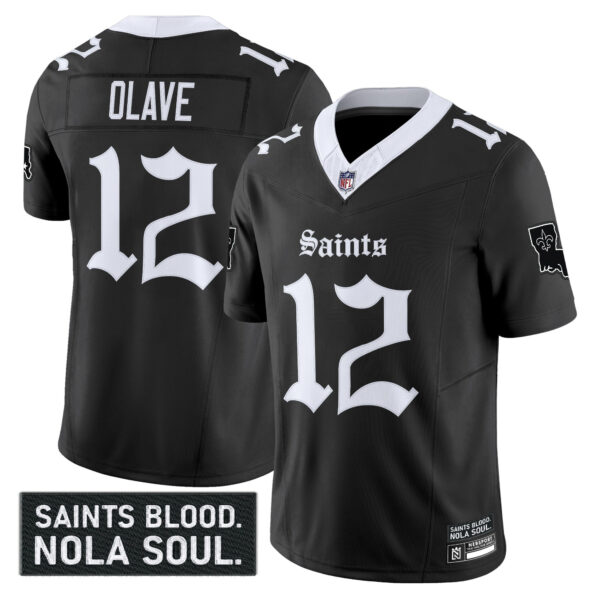 Men's New Orleans Saints 'Gothic Vieux Carré Edition' Vapor Jersey - All Stitched - Image 2