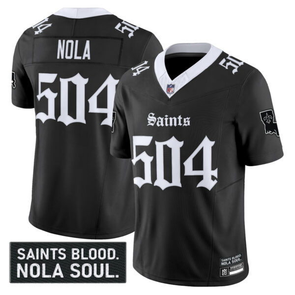 Men's New Orleans Saints 'Gothic Vieux Carré Edition' Vapor Jersey - All Stitched - Image 3