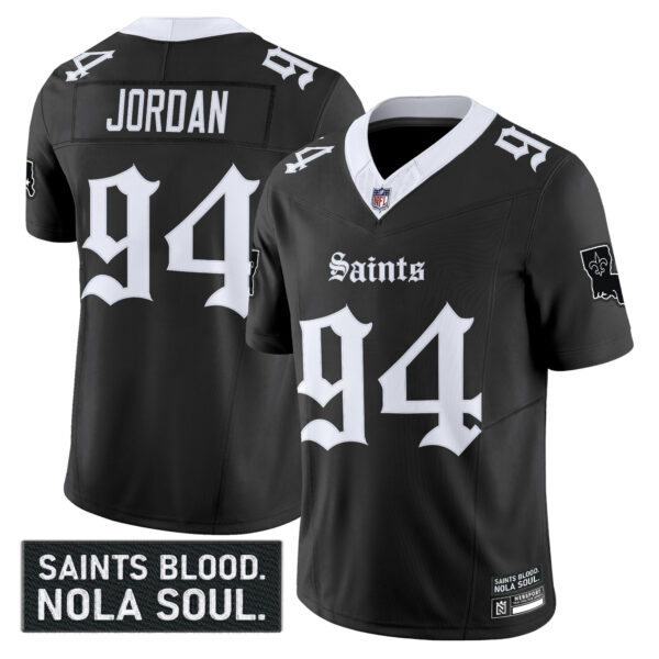 Men's New Orleans Saints 'Gothic Vieux Carré Edition' Vapor Jersey - All Stitched - Image 5