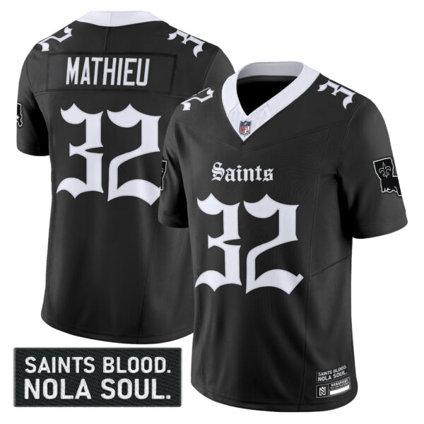 Men's New Orleans Saints 'Gothic Vieux Carré Edition' Vapor Jersey - All Stitched - Image 10