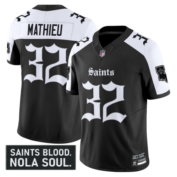 Men's New Orleans Saints 'Gothic Vieux Carré Edition' Vapor Jersey - All Stitched - Image 30