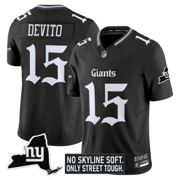 Men's New York Giants 'Gothic Gotham Edition' Vapor Limited Jersey - All Stitched - Image 4