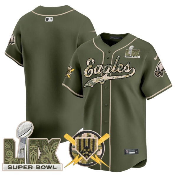 Philadelphia Eagles Armed Forces Day Super Bowl LIX Vapor Baseball Jersey - All Stitched - Image 10
