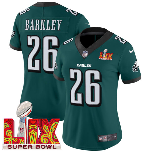 Women's Philadelphia Eagles Super Bowl LIX Patch Vapor Limited Jersey - All Stitched - Image 2