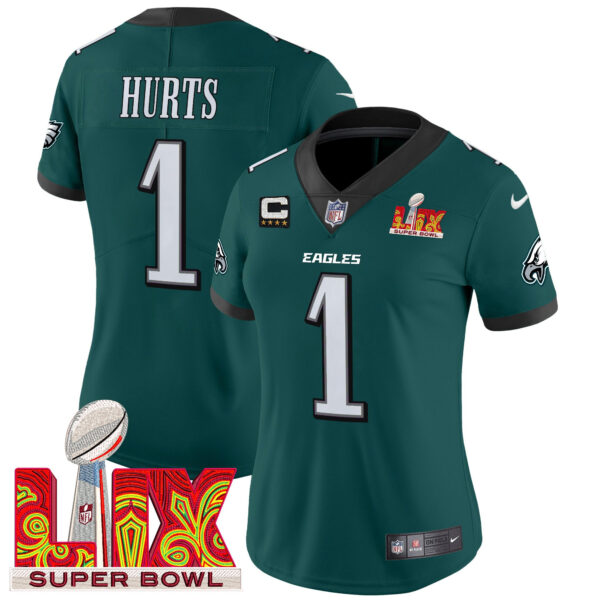 Women's Philadelphia Eagles Super Bowl LIX Patch Vapor Limited Jersey - All Stitched - Image 3