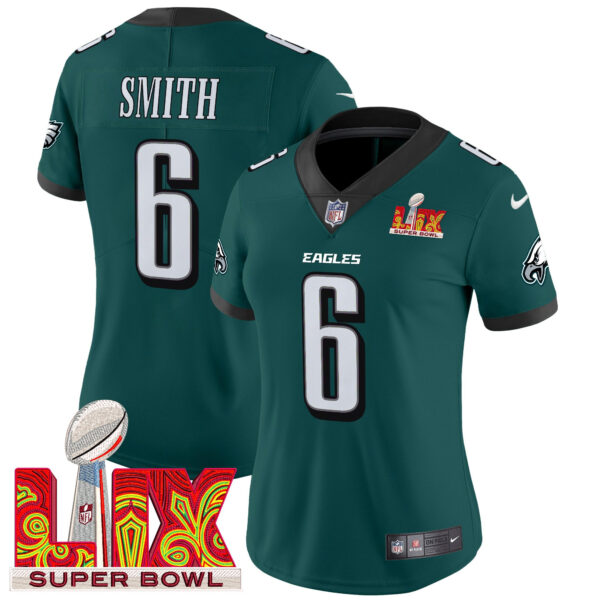Women's Philadelphia Eagles Super Bowl LIX Patch Vapor Limited Jersey - All Stitched - Image 5