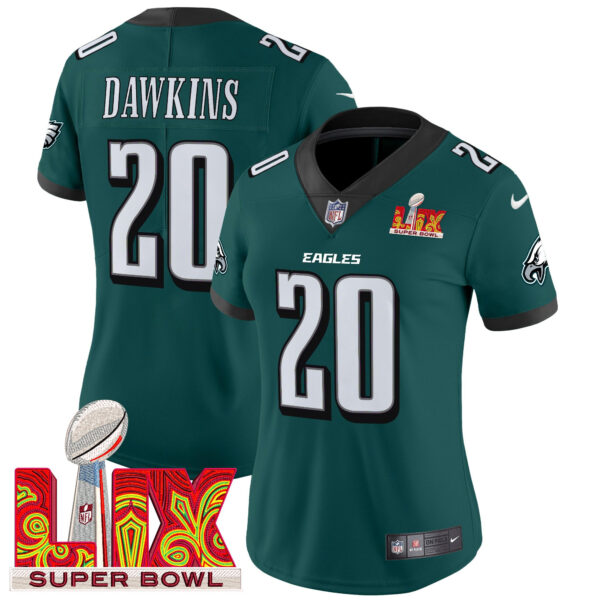 Women's Philadelphia Eagles Super Bowl LIX Patch Vapor Limited Jersey - All Stitched - Image 8
