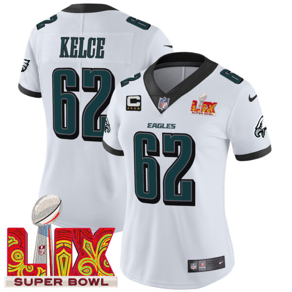 Women's Philadelphia Eagles Super Bowl LIX Patch Vapor Limited Jersey - All Stitched - Image 13