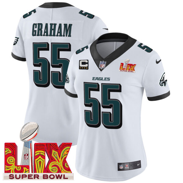 Women's Philadelphia Eagles Super Bowl LIX Patch Vapor Limited Jersey - All Stitched - Image 16
