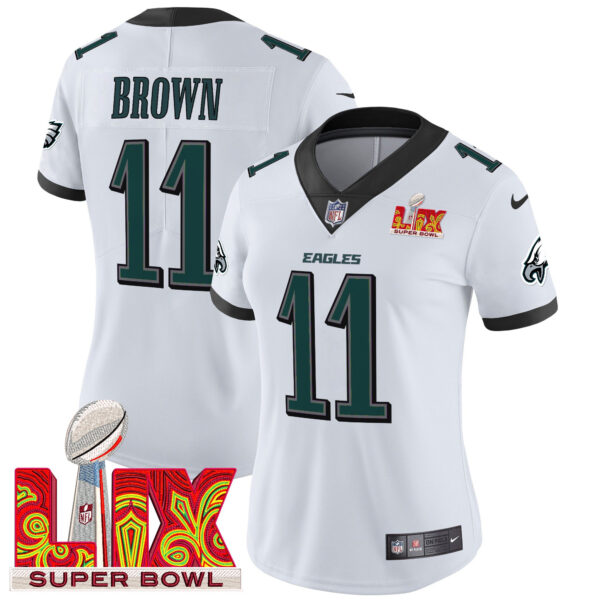 Women's Philadelphia Eagles Super Bowl LIX Patch Vapor Limited Jersey - All Stitched - Image 17