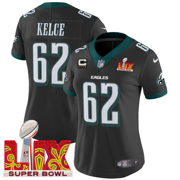 Women's Philadelphia Eagles Super Bowl LIX Patch Vapor Limited Jersey - All Stitched - Image 21