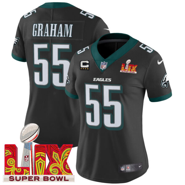 Women's Philadelphia Eagles Super Bowl LIX Patch Vapor Limited Jersey - All Stitched - Image 24