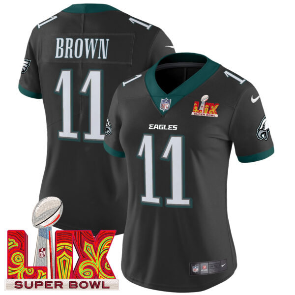 Women's Philadelphia Eagles Super Bowl LIX Patch Vapor Limited Jersey - All Stitched - Image 26