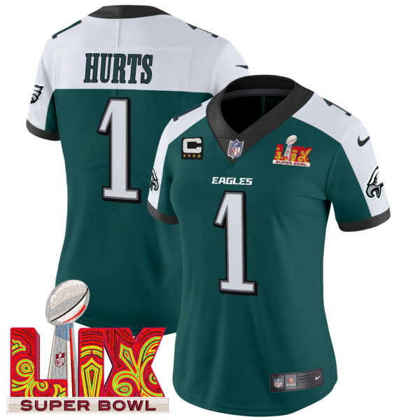 Women's Philadelphia Eagles Super Bowl LIX Patch Vapor Limited Jersey - All Stitched - Image 29