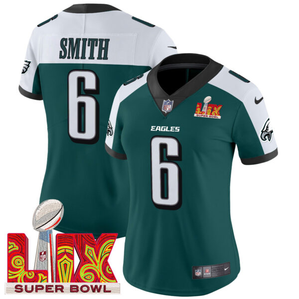 Women's Philadelphia Eagles Super Bowl LIX Patch Vapor Limited Jersey - All Stitched - Image 31