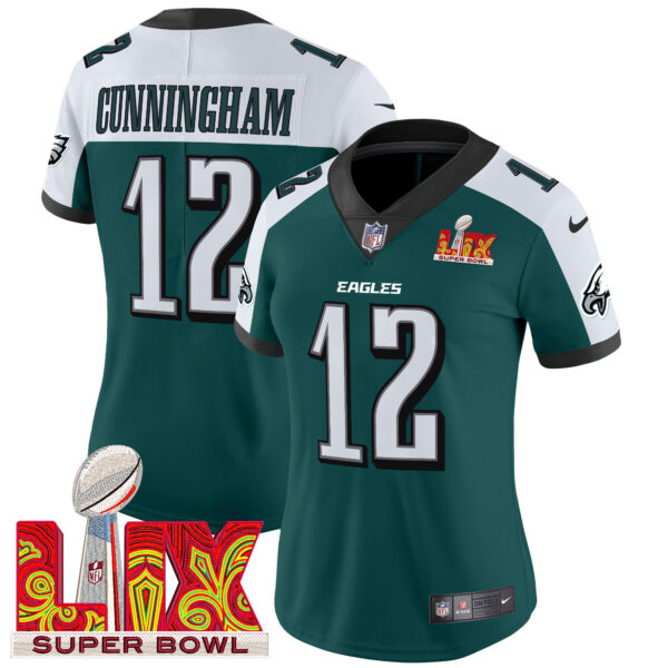 Women's Philadelphia Eagles Super Bowl LIX Patch Vapor Limited Jersey - All Stitched - Image 32