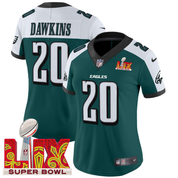 Women's Philadelphia Eagles Super Bowl LIX Patch Vapor Limited Jersey - All Stitched - Image 34