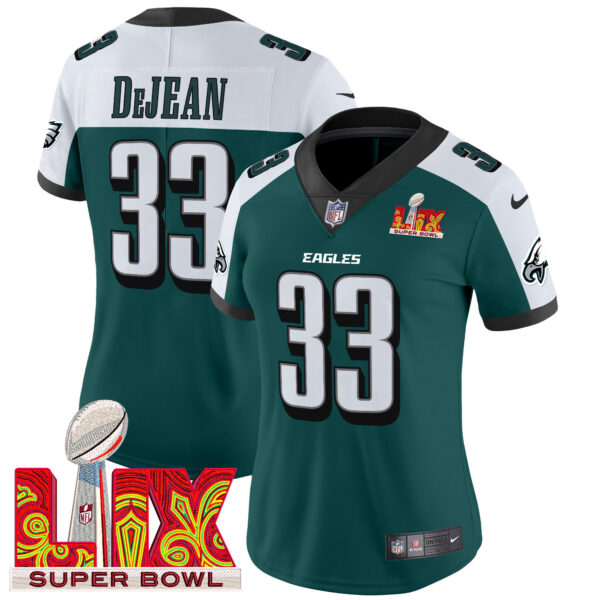 Women's Philadelphia Eagles Super Bowl LIX Patch Vapor Limited Jersey - All Stitched - Image 36