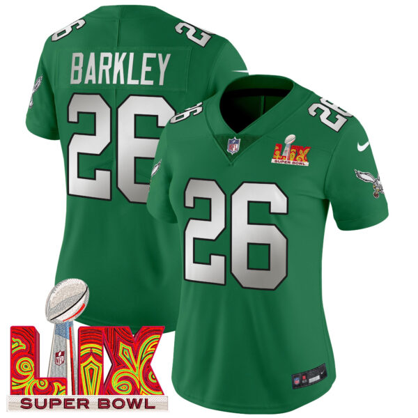 Women's Philadelphia Eagles Super Bowl LIX Patch Vapor Limited Jersey - All Stitched - Image 37