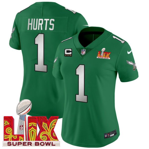 Women's Philadelphia Eagles Super Bowl LIX Patch Vapor Limited Jersey - All Stitched - Image 38