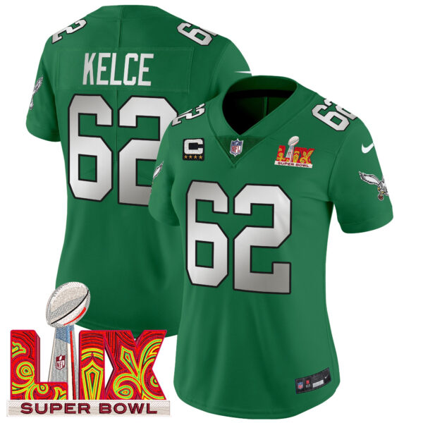 Women's Philadelphia Eagles Super Bowl LIX Patch Vapor Limited Jersey - All Stitched - Image 39