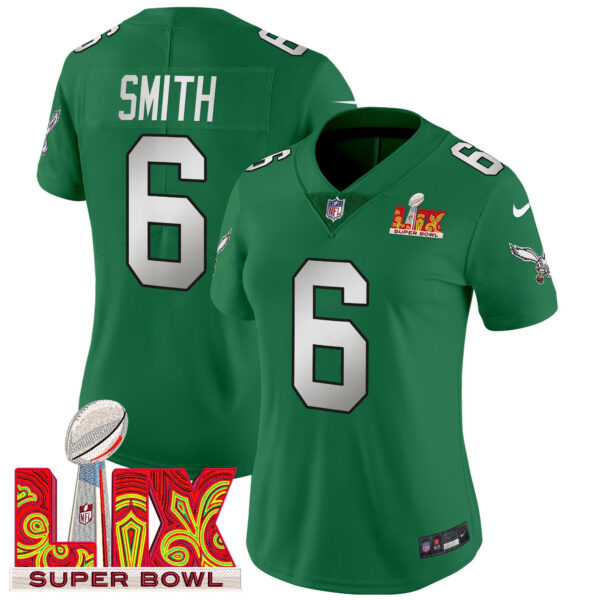 Women's Philadelphia Eagles Super Bowl LIX Patch Vapor Limited Jersey - All Stitched - Image 40