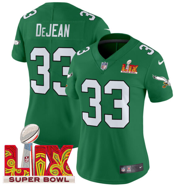 Women's Philadelphia Eagles Super Bowl LIX Patch Vapor Limited Jersey - All Stitched - Image 45