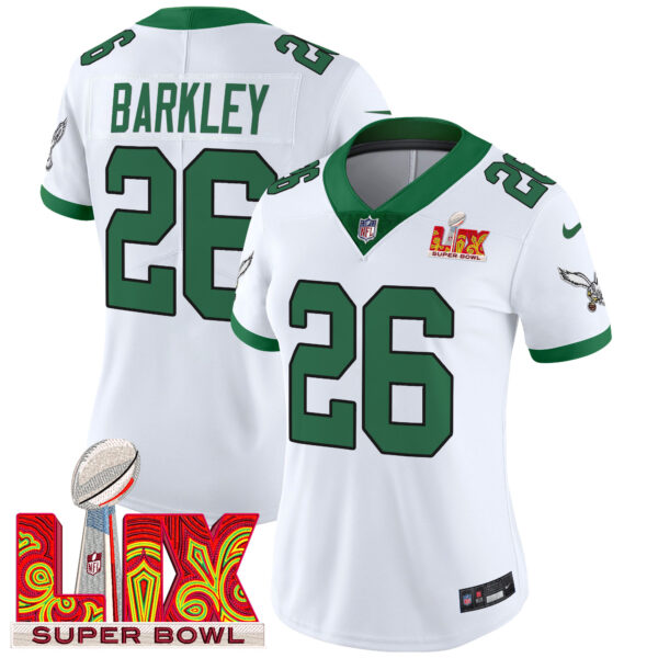 Women's Philadelphia Eagles Super Bowl LIX Patch Vapor Limited Jersey - All Stitched - Image 46