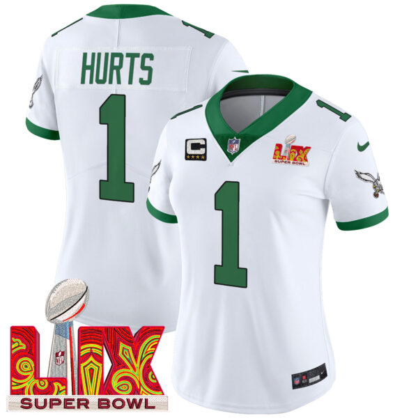 Women's Philadelphia Eagles Super Bowl LIX Patch Vapor Limited Jersey - All Stitched - Image 47