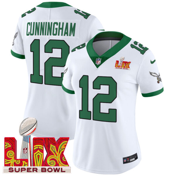 Women's Philadelphia Eagles Super Bowl LIX Patch Vapor Limited Jersey - All Stitched - Image 50