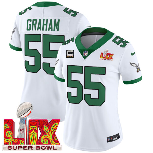 Women's Philadelphia Eagles Super Bowl LIX Patch Vapor Limited Jersey - All Stitched - Image 51
