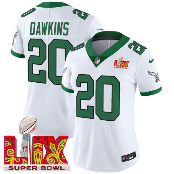 Women's Philadelphia Eagles Super Bowl LIX Patch Vapor Limited Jersey - All Stitched - Image 52