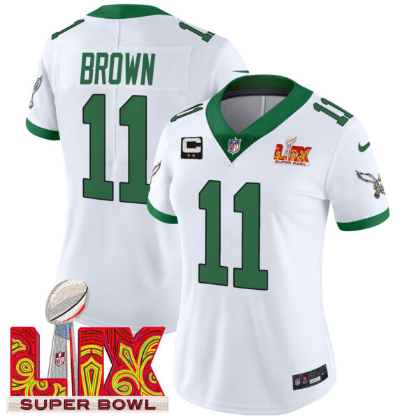 Women's Philadelphia Eagles Super Bowl LIX Patch Vapor Limited Jersey - All Stitched - Image 53