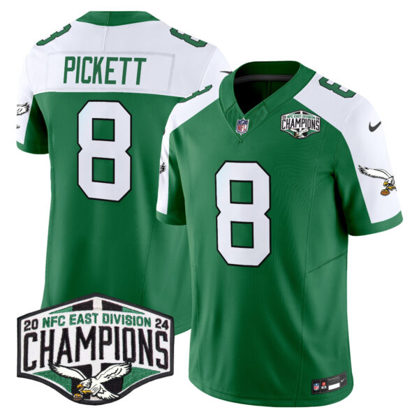 Men's Philadelphia Eagles Kelly Green 2024 NFC East Division Champions Vapor Limited Jersey - All Stitched - Image 20