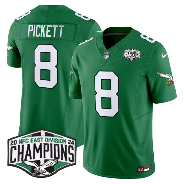 Men's Philadelphia Eagles Kelly Green 2024 NFC East Division Champions Vapor Limited Jersey - All Stitched - Image 29