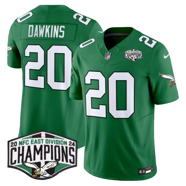 Men's Philadelphia Eagles Kelly Green 2024 NFC East Division Champions Vapor Limited Jersey - All Stitched - Image 35