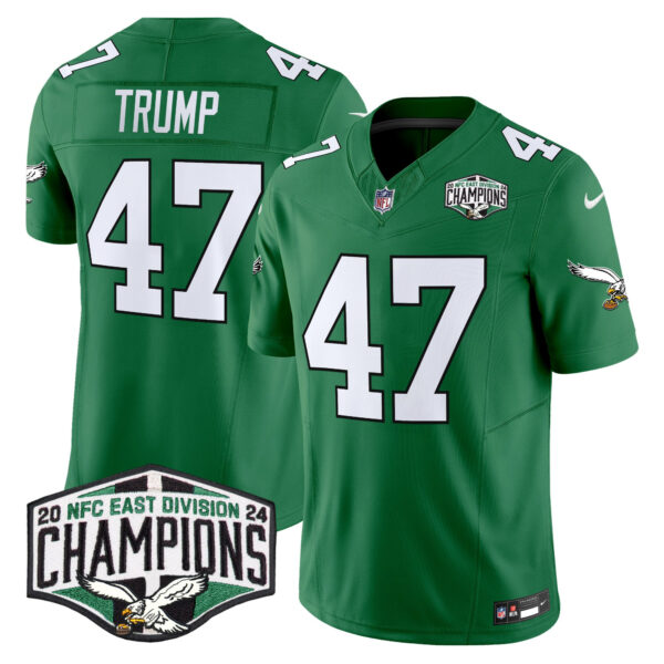 Men's Philadelphia Eagles Kelly Green 2024 NFC East Division Champions Vapor Limited Jersey - All Stitched - Image 36