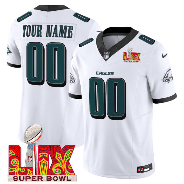 Philadelphia Eagles Super Bowl LIX Patch Vapor Limited Custom Jersey - All Stitched - Image 3