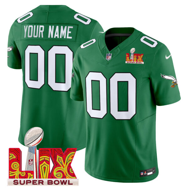 Philadelphia Eagles Super Bowl LIX Patch Vapor Limited Custom Jersey - All Stitched - Image 5