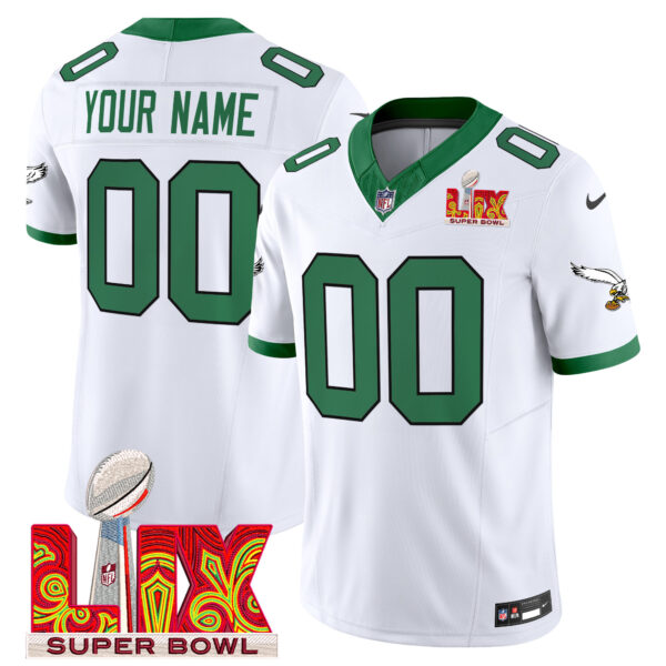 Philadelphia Eagles Super Bowl LIX Patch Vapor Limited Custom Jersey - All Stitched - Image 6