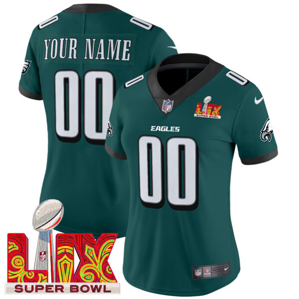 Philadelphia Eagles Super Bowl LIX Patch Vapor Limited Custom Jersey - All Stitched - Image 7