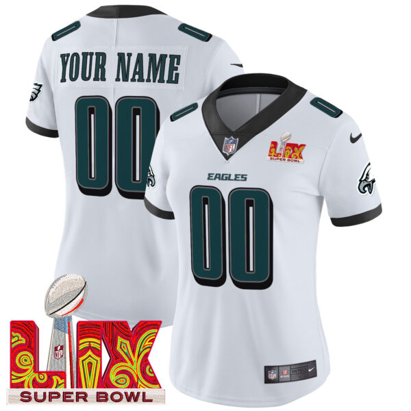 Philadelphia Eagles Super Bowl LIX Patch Vapor Limited Custom Jersey - All Stitched - Image 8