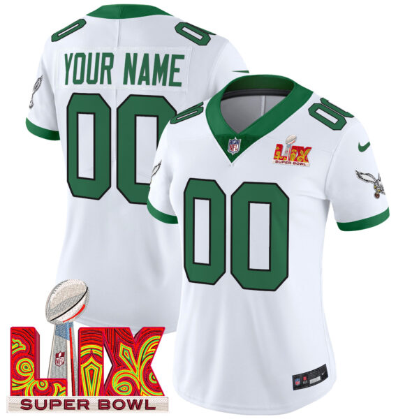 Philadelphia Eagles Super Bowl LIX Patch Vapor Limited Custom Jersey - All Stitched - Image 12