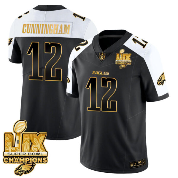 Men's Philadelphia Eagles Super Bowl LIX Champions Gold Vapor Limited Jersey - All Stitched - Image 6